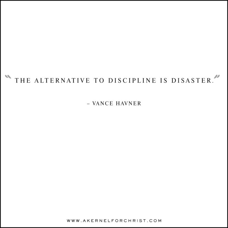 The alternative to discipline is disaster
