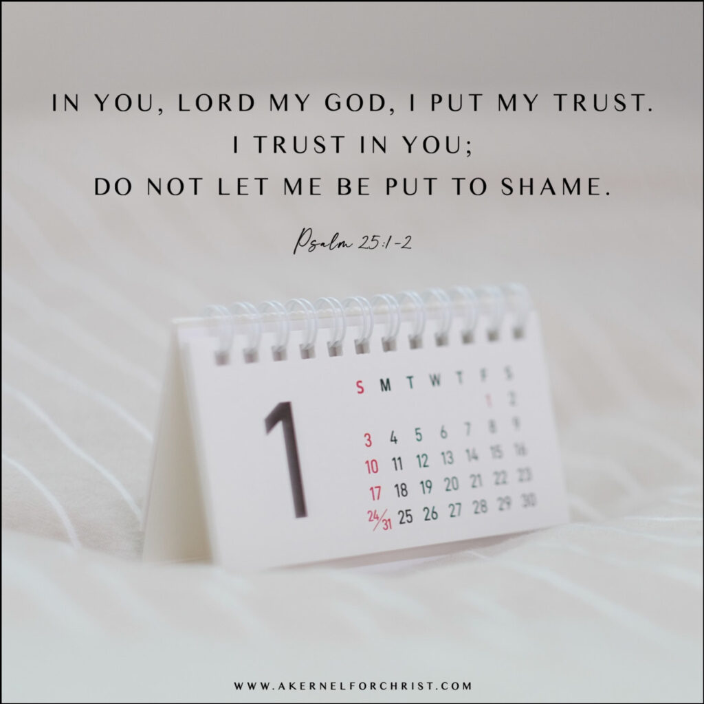 IN YOU, LORD MY GOD, I PUT MY TRUST. I TRUST IN YOU: DO NOT LET ME BE PUT TO SHAME. Palm 251-2