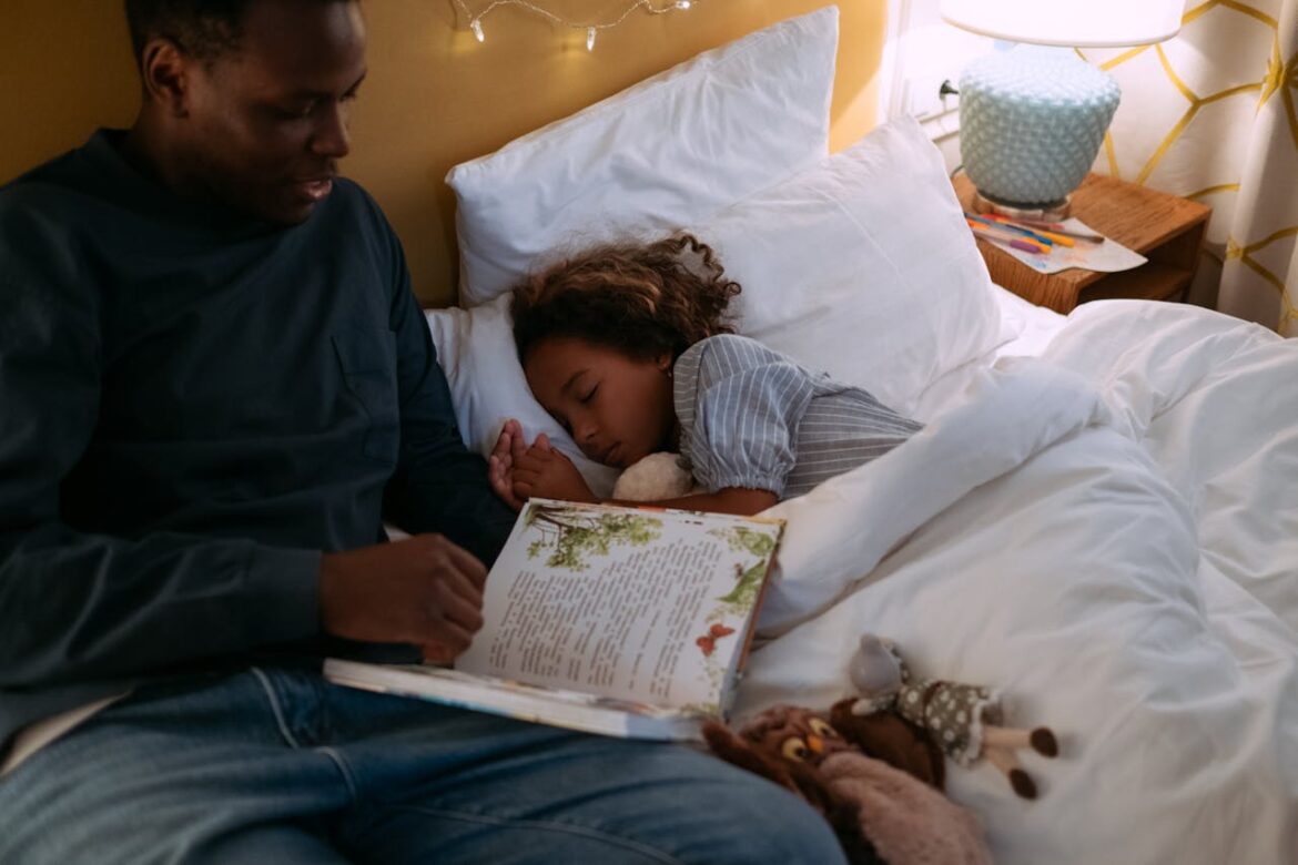 Father reading to Daughter